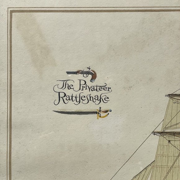 The Privateer Rattlesnake by Joseph A. Phelan - Vintage Nautical Wall Art Print - Picture 15 of 16